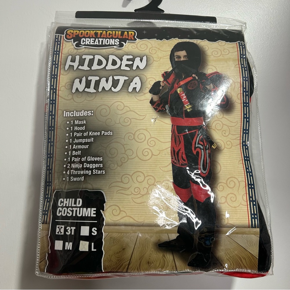 Spooktacular Creations Hidden Ninja Costume Kids Sz 3T Dress Up Halloween